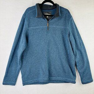 G.H. Bass & Co Sweatshirt Men's XL Blue 1/4 Zip Fleece Pullover Long Sleeve